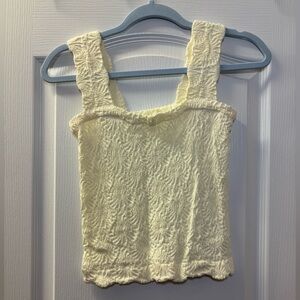 Free People Doop Cream Textured Tank Top